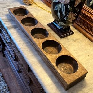 Pottery Barn Wooden candle holder